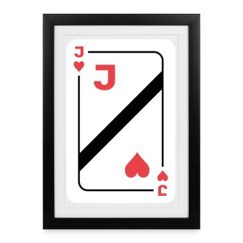 Jack of Hearts Playing Card Poker Card - Framed poster (27 × 37 cm) - black - Front
