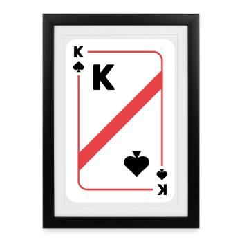 King of Spades playing card poker card - Framed poster (27 × 37 cm) - black - Front