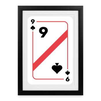Nine Spades Playing Card Poker Card - Framed poster (27 × 37 cm) - black - Front