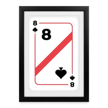 Spades Eight Playing Card Poker Card - Framed poster (27 × 37 cm) - black - Front