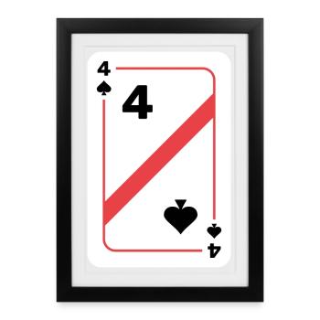 Four Spades Playing Card Poker Card - Framed poster (27 × 37 cm) - black - Front