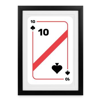 Ten Spades Playing Card Poker Card - Framed poster (27 × 37 cm) - black - Front
