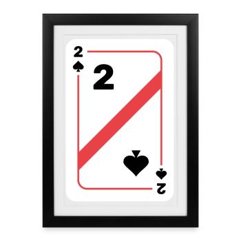 Spades Two Playing Card Poker Card - Framed poster (27 × 37 cm) - black - Front
