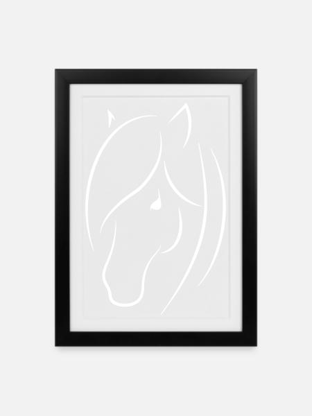 Horse's head - Framed poster (27 × 37 cm) - black