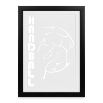 Handball Ball Sport Symbol Training Team Ball Icon - Affiche encadrée (27 × 37 cm) - noir - Devant