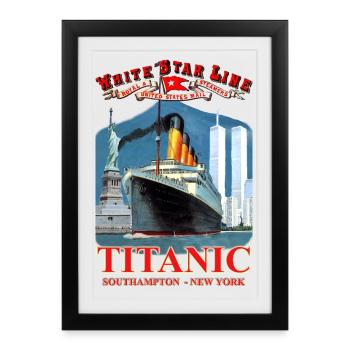 TITANIC SPIRIT création Louis RUNEMBERG © Adagp - Affiche encadrée (27 × 37 cm) - noir - Devant
