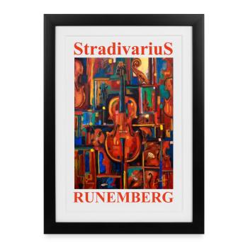 STRADIVARIUS Louis RUNEMBERG © Adagp - Affiche encadrée (27 × 37 cm) - noir - Devant