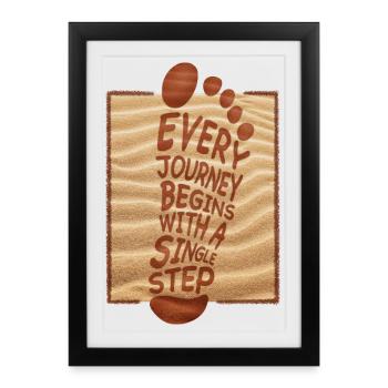 Every journey begins with a single step summer - Framed poster (27 × 37 cm) - black - Front