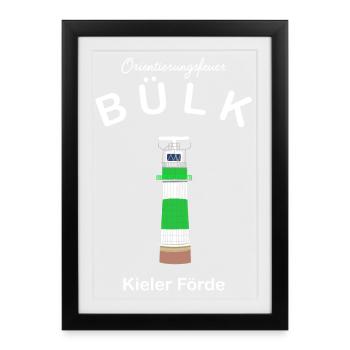 Leuchtturm Bülk, Kieler Förde, Ostsee - Gerahmtes Poster (27 × 37 cm) - Schwarz - Vorne