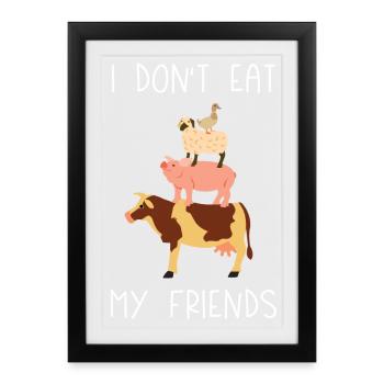Je ne mange pas mes amis - Affiche encadrée (27 × 37 cm) - noir - Devant