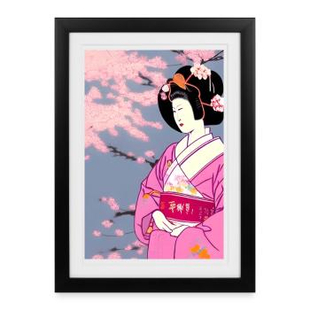 Geisha 3 - Affiche encadrée (27 × 37 cm) - noir - Devant