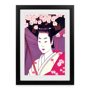 Geisha 4 - Affiche encadrée (27 × 37 cm) - noir - Devant
