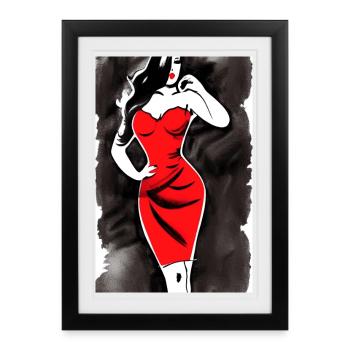 Pin up 2 - Affiche encadrée (27 × 37 cm) - noir - Devant