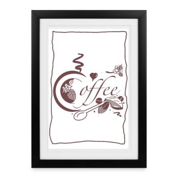 Affiches sur le café - Affiche encadrée (27 × 37 cm) - noir - Devant