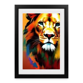 Löwen King - Framed poster (27 × 37 cm) - black - Front