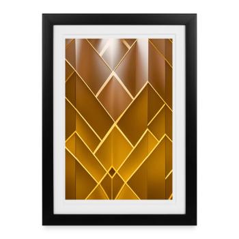 Golden Pattern - Framed poster (27 × 37 cm) - black - Front