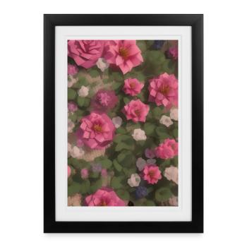 Art floral - Affiche encadrée (27 × 37 cm) - noir - Devant