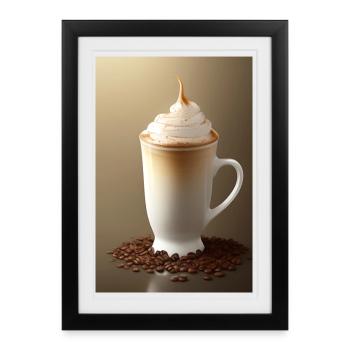 Café, grains de café - Affiche encadrée (27 × 37 cm) - noir - Devant