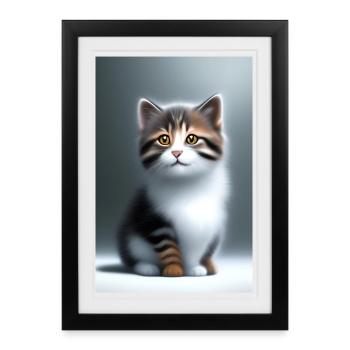 Bébé chat - Affiche encadrée (27 × 37 cm) - noir - Devant