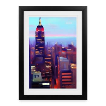 Horizon de la ville de New York - Affiche encadrée (27 × 37 cm) - noir - Devant