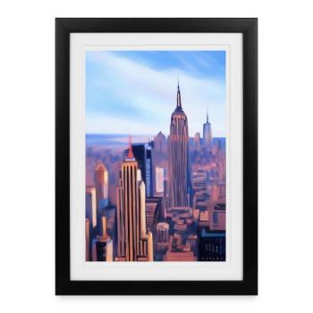 Horizon de la ville de New York - Affiche encadrée (27 × 37 cm) - noir - Devant