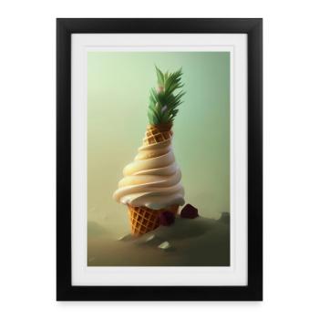 Glace - Affiche encadrée (27 × 37 cm) - noir - Devant
