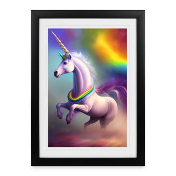 Unicorn - Framed poster (27 × 37 cm) - black - Front