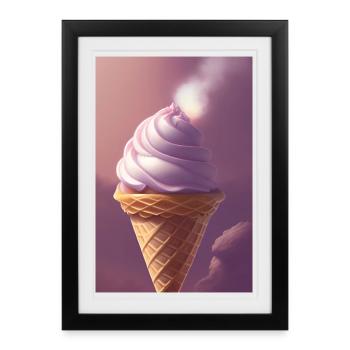 Glace - Affiche encadrée (27 × 37 cm) - noir - Devant