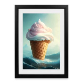 Glace - Affiche encadrée (27 × 37 cm) - noir - Devant