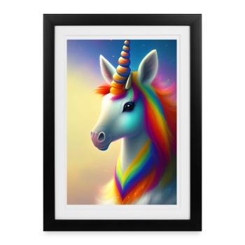 Licorne - Affiche encadrée (27 × 37 cm) - noir - Devant