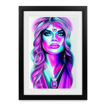 Woman with jewelry - Framed poster (27 × 37 cm) - black - Front