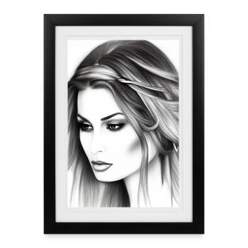 Beautiful woman - Framed poster (27 × 37 cm) - black - Front