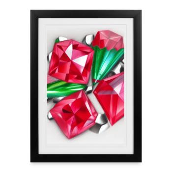 Pierres précieuses - Affiche encadrée (27 × 37 cm) - noir - Devant
