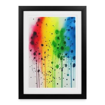 Splashes of paint - Framed poster (27 × 37 cm) - black - Front