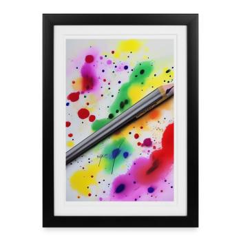 Splashes of paint - Framed poster (27 × 37 cm) - black - Front