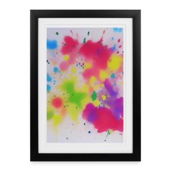 Colorful splashes of color - Framed poster (27 × 37 cm) - black - Front