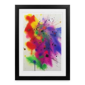 Splashes of paint - Framed poster (27 × 37 cm) - black - Front
