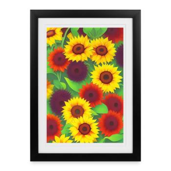 Sunflowers - Framed poster (27 × 37 cm) - black - Front