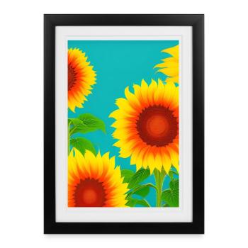 Sunflowers - Framed poster (27 × 37 cm) - black - Front