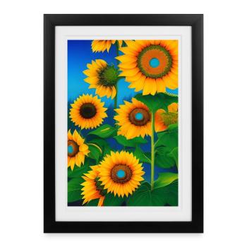 Sunflowers - Framed poster (27 × 37 cm) - black - Front