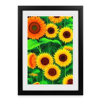 Sunflowers - Framed poster (27 × 37 cm) - black - Front