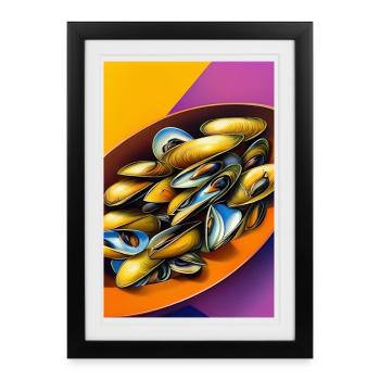 Mussels - Framed poster (27 × 37 cm) - black - Front