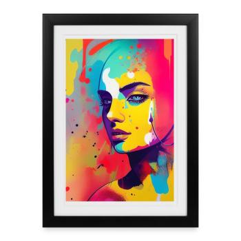 Art abstrait - Affiche encadrée (27 × 37 cm) - noir - Devant
