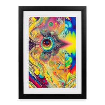 Art abstrait - Affiche encadrée (27 × 37 cm) - noir - Devant