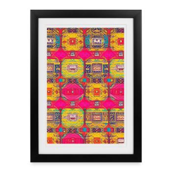 Retro Pattern - Framed poster (27 × 37 cm) - black - Front