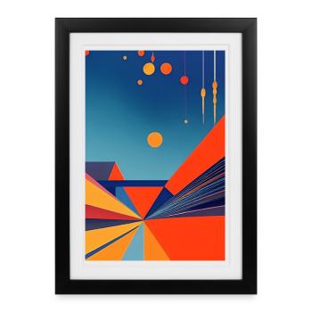 Art abstrait - Affiche encadrée (27 × 37 cm) - noir - Devant