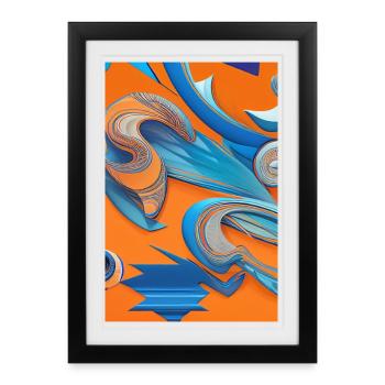 Art abstrait - Affiche encadrée (27 × 37 cm) - noir - Devant