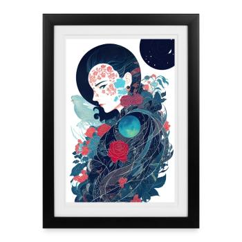 Geisha - Affiche encadrée (27 × 37 cm) - noir - Devant