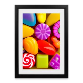 Bonbons - Affiche encadrée (27 × 37 cm) - noir - Devant