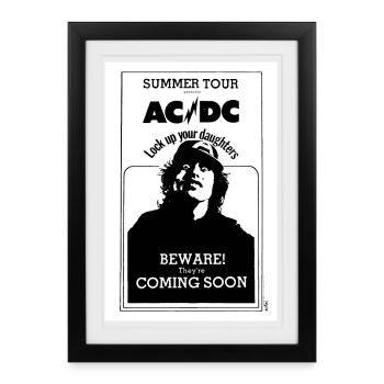 AC/DC The Sounds Summer Concert Tour Coming Soon - Gerahmtes Poster (27 × 37 cm) - Schwarz - Vorne